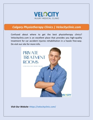 Calgary Physiotherapy Clinics   Velocityclinic.com