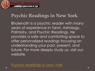 Psychic Readings in New York  Psychic-bholenath.com