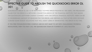 An effective way to troubleshoot QuickBooks OL 301