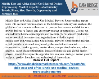 4. Middle East and Africa Single Use Medical Devices Reprocessing Ma