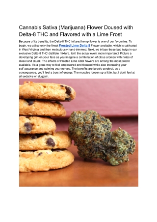 Cannabis Sativa (Marijuana) Flower Doused with Delta-8 THC and Flavored with a L
