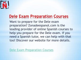 Dele Exam Preparation Courses  Zonadeespanol.com