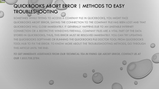 A complete process to troubleshoot QuickBooks Abort Error