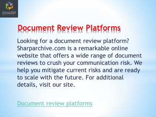 Document Review Platforms  Sharparchive.com