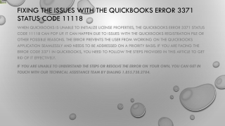 Instant way to fix QuickBooks Error 3371 Status Code 11118