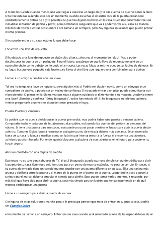 Formas de desbloquear una cerradura sin llave