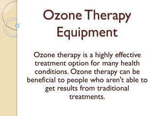 Ozone Therapy Equipment