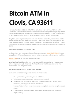 Bitcoin ATM in Clovis