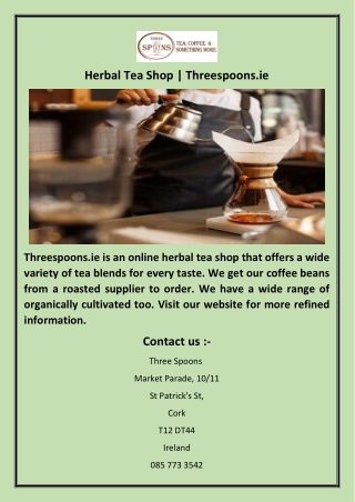 Herbal Tea Shop | Threespoons.ie