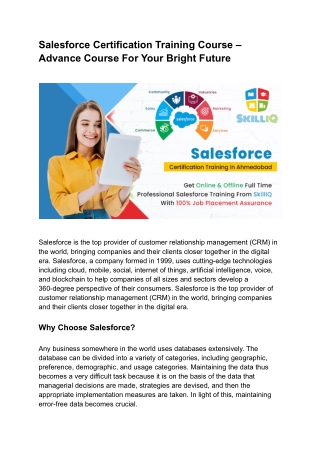 Salesforce Certification Training Course With 100% Placement Assurance