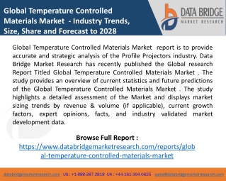 Global Temperature Controlled Materials Market