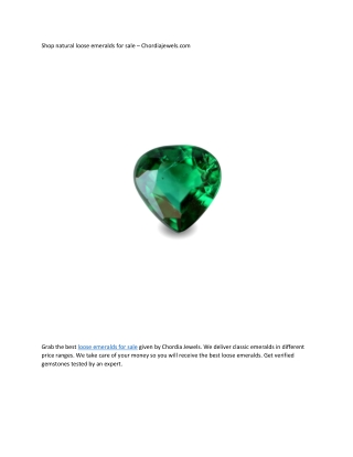Shop natural loose emeralds for sale
