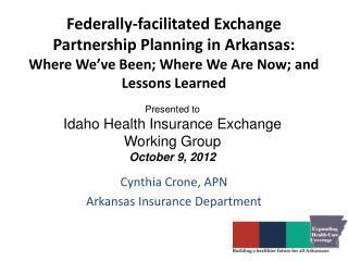 Federally-facilitated Exchange Partnership Planning in Arkansas: Where We’ve Been; Where We Are Now; and Lessons Lea