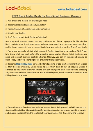 2022 Black Friday Deals for Busy Small Business Owners