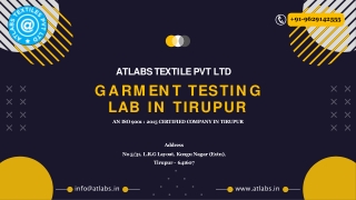 Professional Garments Testing Laboratory in Tirupur