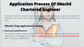 Application Process Of IMechE Chartered Engineer