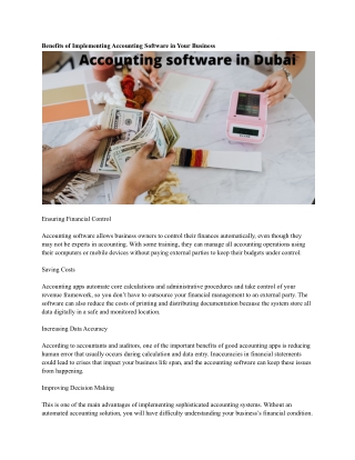Accounting software in Dubai