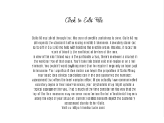 Advantages of Cialis 60 Mg in the USA