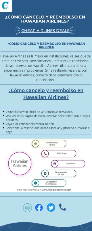 ¿cómo cancelo y reembolso en hawaiian airline?