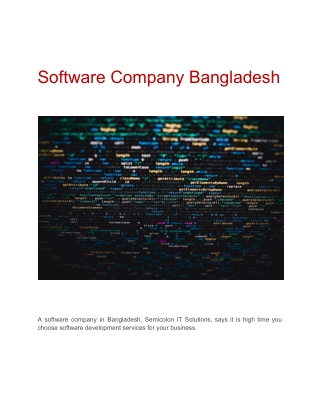 Software Company Bangladesh