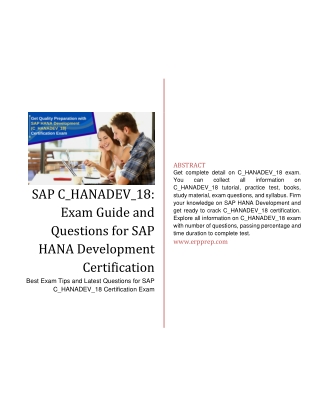 SAP C_HANADEV_18: Exam Guide and Questions for SAP  HANADEV 18 Certification