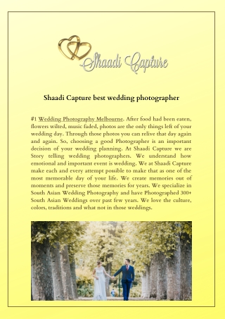 Shaadi Capture best wedding photographer