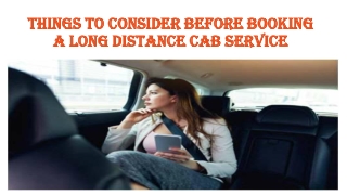 Things To Consider Before Booking A Long Distance Cab Service