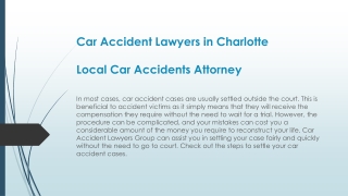 Car Accident Lawyers in Charlotte | Local Car Accidents Attorney