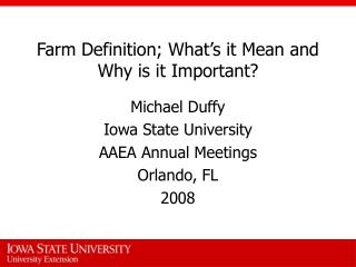 Farm Definition; What’s it Mean and Why is it Important?