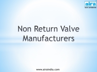 Non Return Valve Manufacturers