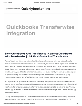 quickbooks transferwise integration - quicklybookonline