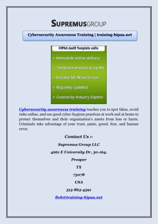 Cybersecurity Awareness Training | training-hipaa.net