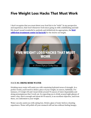 Five Weight Loss Hacks That Must Work