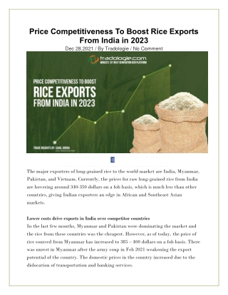 long grain rice in india