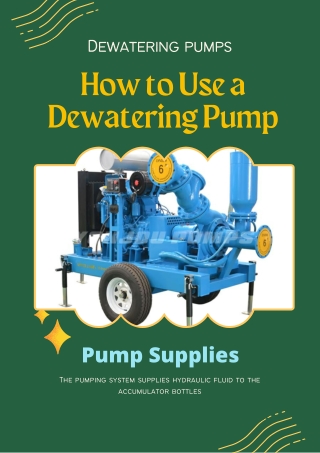 How to Use a Dewatering Pump