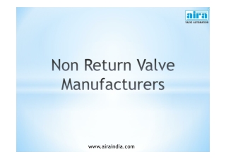 Non Return Valve Manufacturers