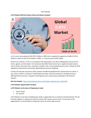 e-KYC Market Demand, Size, Share, Scope & Forecast to 2030