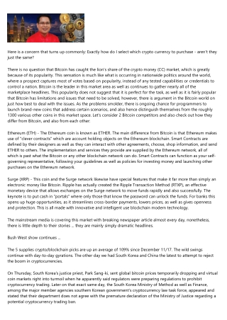 Bush West Crypto Program Proceeds