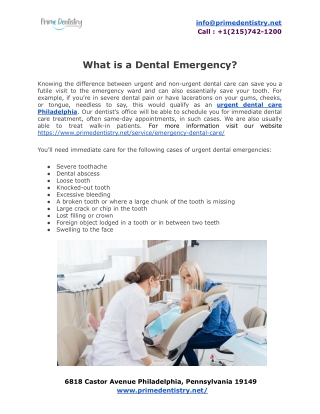 What is a Dental Emergency