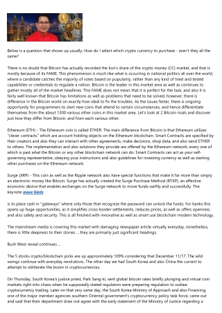 Bush West Crypto Program Continues