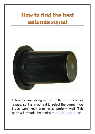 How to find the best antenna signal