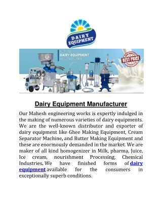 dairy equipments