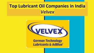 Top Lubricant Oil Companies in India Velvex