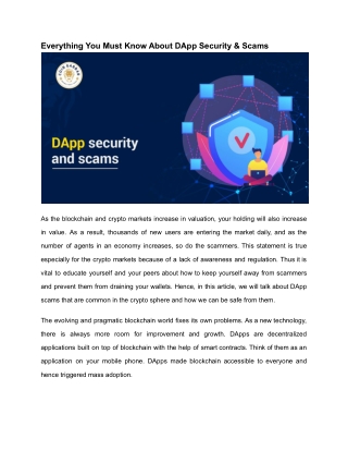 Everything You Must Know About DApp Security & Scams