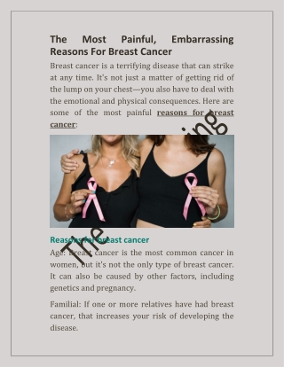 The Most Painful, Embarrassing Reasons For Breast Cancer