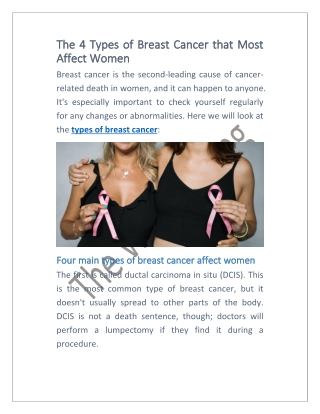 The 4 Types of Breast Cancer that Most Affect Women
