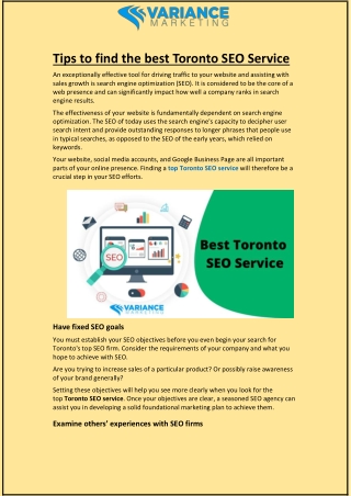 Tips to find the best Toronto SEO Service