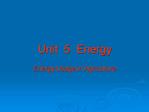 Unit 5 Energy