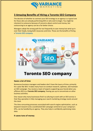 3 Amazing Benefits of Hiring a Toronto SEO Company