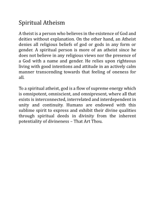 Spiritual Atheism